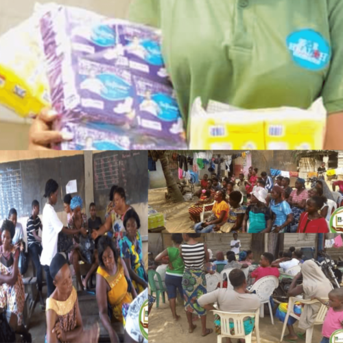 In collaboration with the Zoe Health foundation, we were able to reach out to about two hundred women with sanitary pads and educate them on menstrual hygiene health.